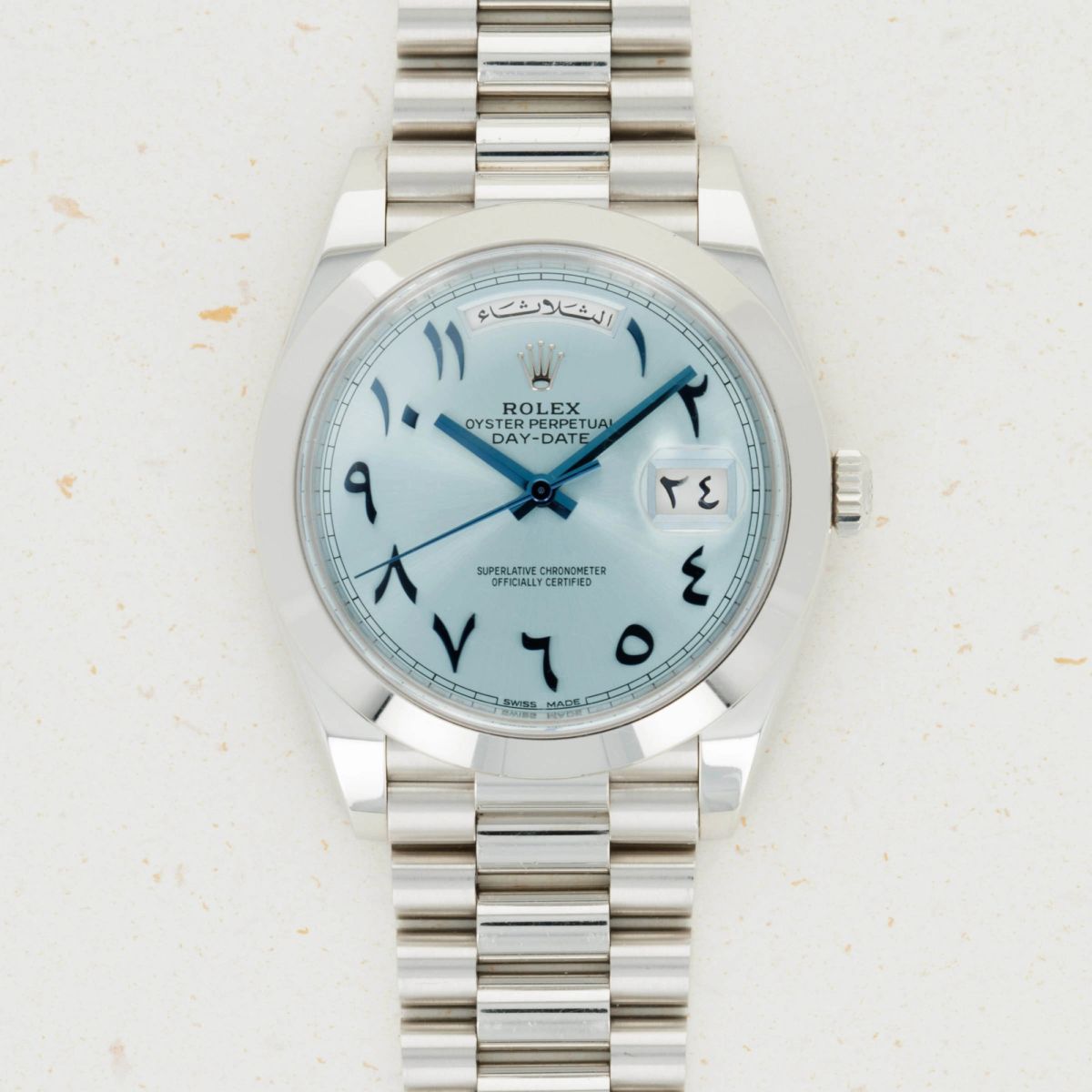 Rolex Day-Date 40 Platinum Ice Blue Arabic Dial 1