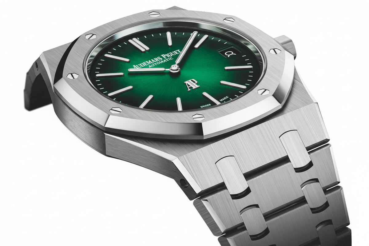 AP-Royal OAK 39 MM Smoked Green Dial Platnium Jumbo Extra Thin 2