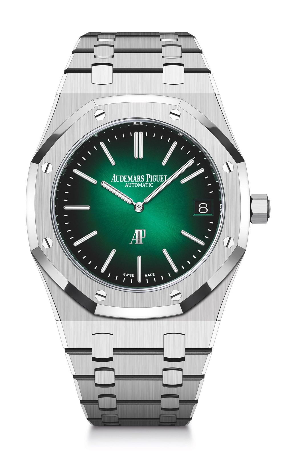 AP-Royal OAK 39 MM Smoked Green Dial Platnium Jumbo Extra Thin 1