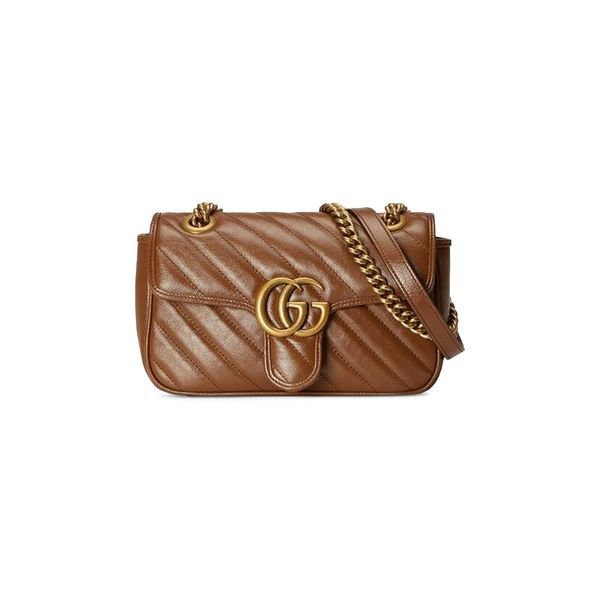 Gucci GG Marmont Mini Matelassé Shoulder Bag 'Brown' 1