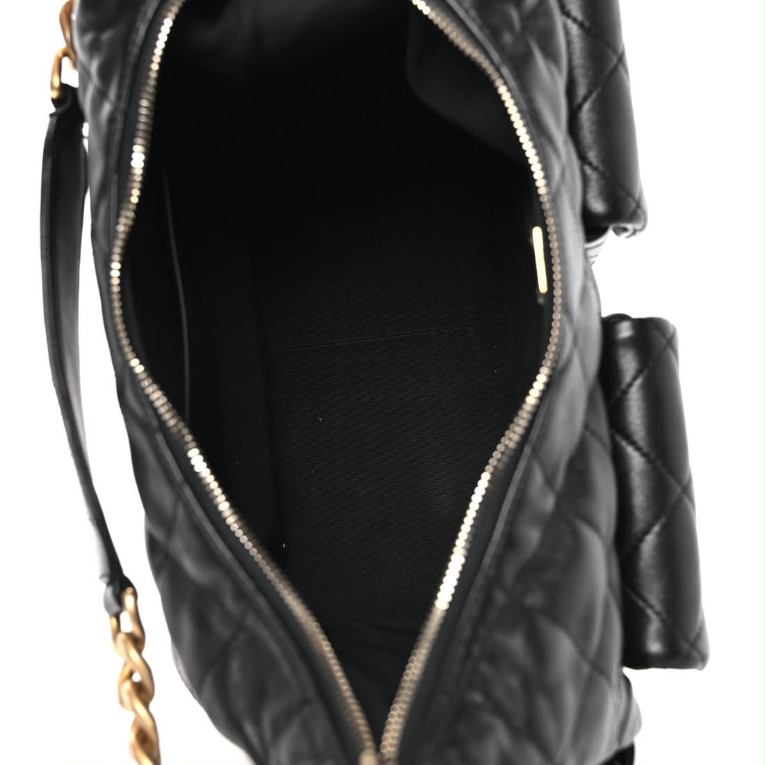Chanel Black Quilted Shiny Lambskin Small Trendy Pockets 6