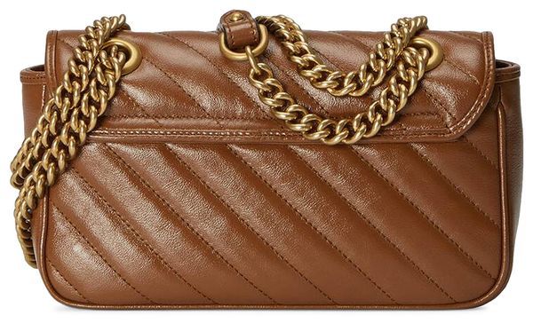 Gucci GG Marmont Mini Matelassé Shoulder Bag 'Brown' 2