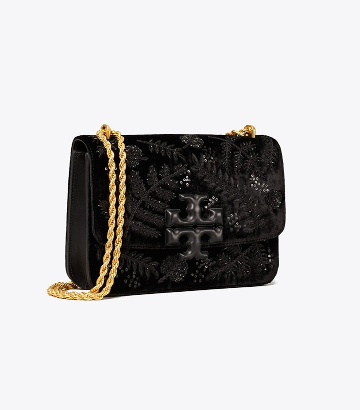 Tory Burch Eleanor small Embroidered velvet convertible shoulder bag 4
