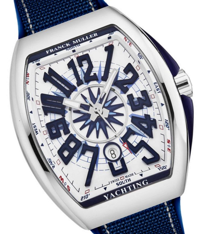FRANCK MULLER YACHTING WHITE DIAL BLUE STRAP 2