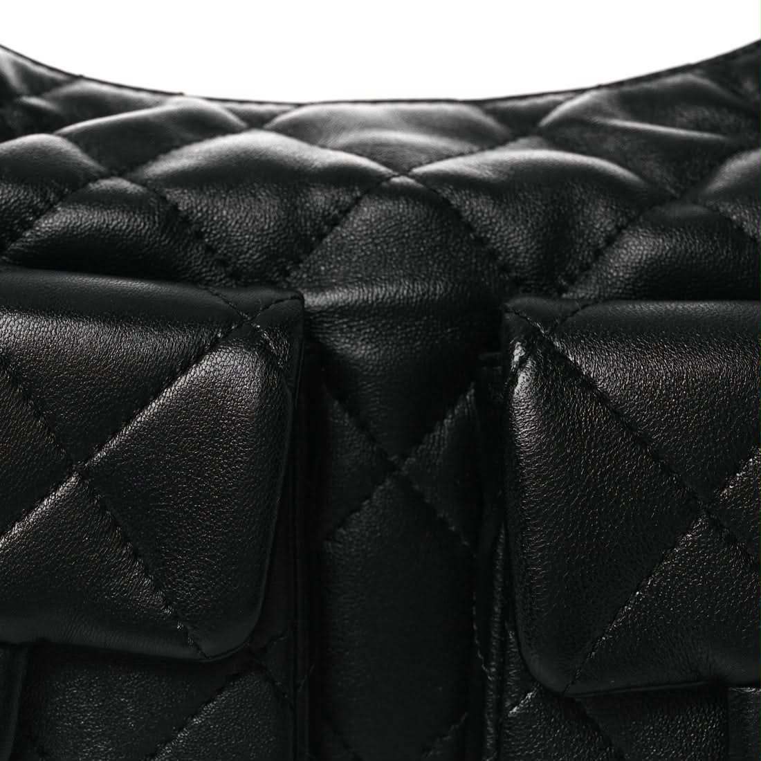 Chanel Black Quilted Shiny Lambskin Small Trendy Pockets 5